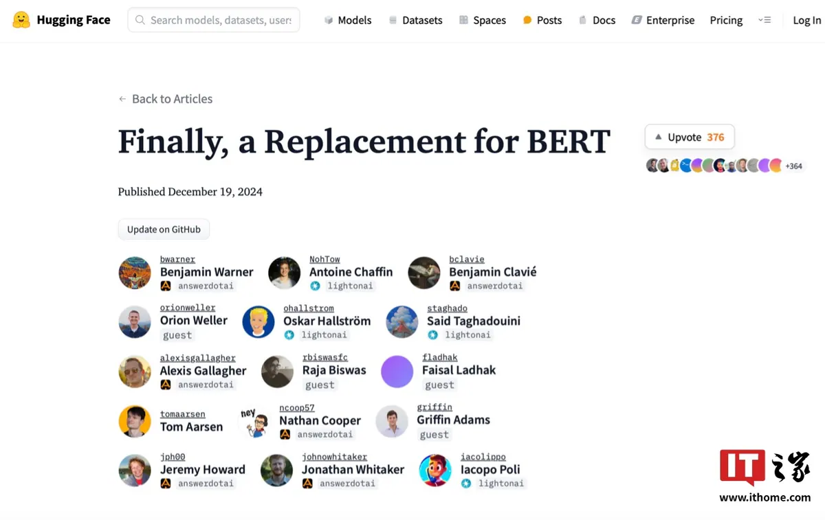 与“ModernBERT 更新轻量编码器,面向分类和向量检索”对应的报道配图