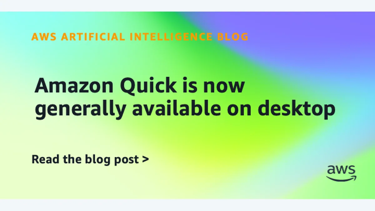AWS Amazon Quick 桌面端官方发布配图