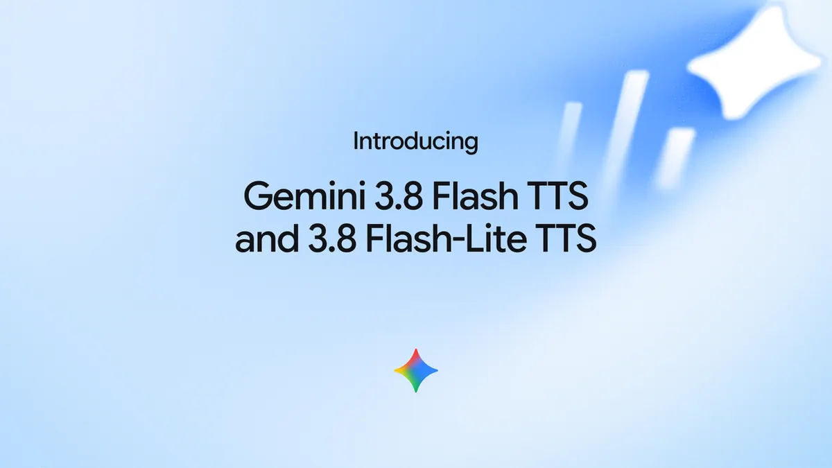 Google 为“Gemini 3.8 TTS 增加可定制声音与对话表现”提供的发布页配图
