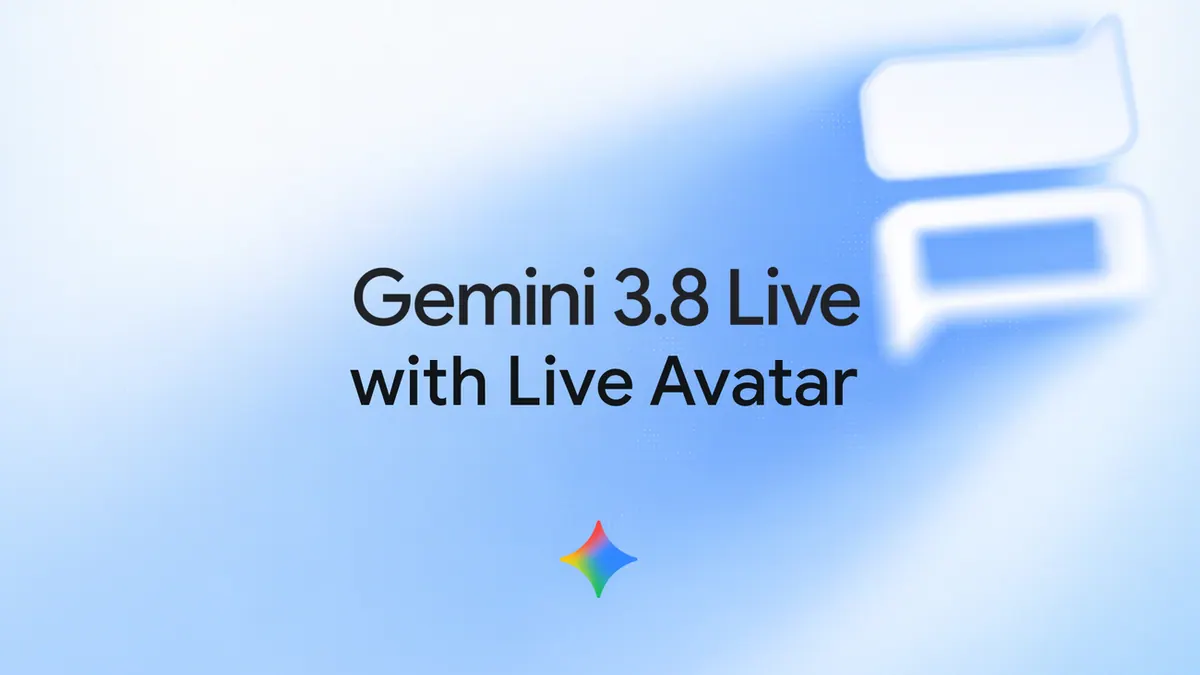 Google 为“Gemini 3.8 Live Avatar 将对话与动态形象结合”提供的发布页配图