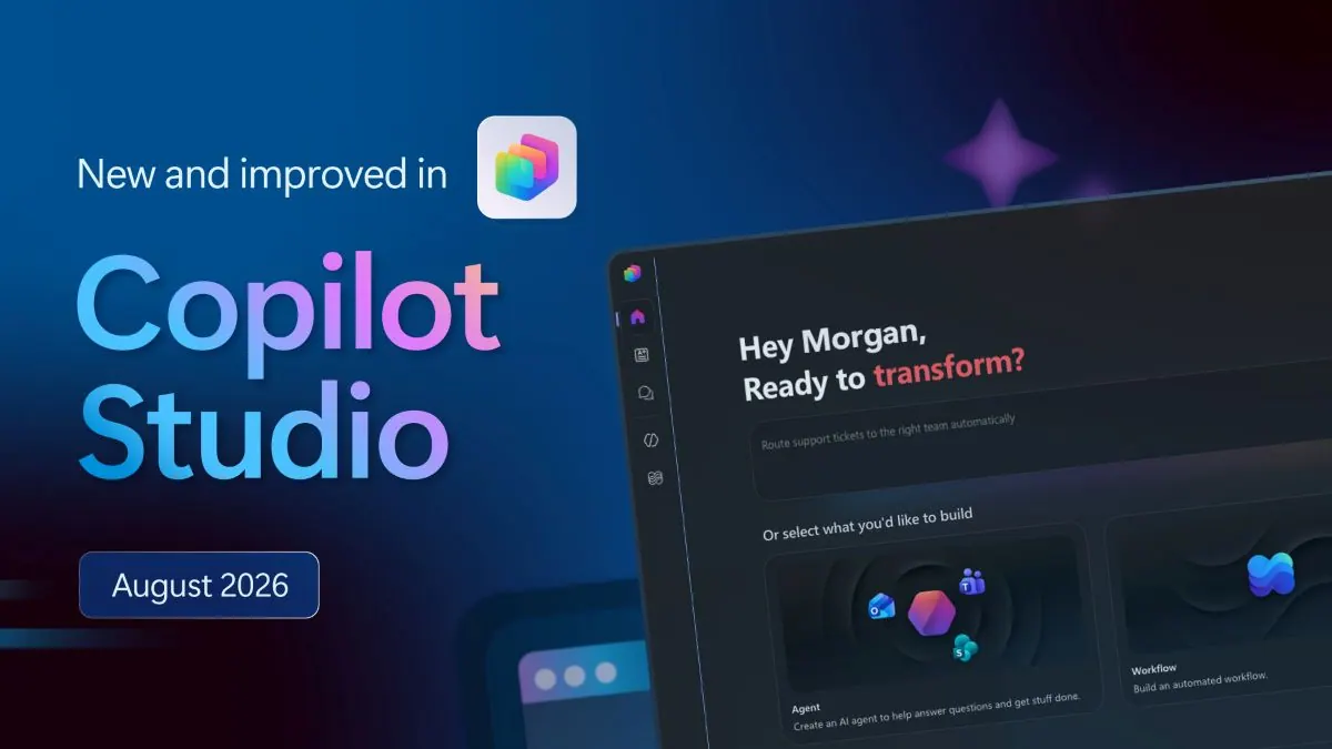 Microsoft 为“Copilot Studio 更新运行框架、技能与上下文能力”提供的发布页配图