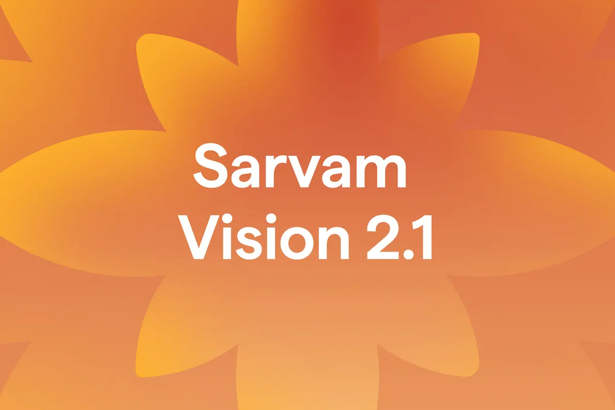 印度 Sarvam Vision 2.1 更新，强化本地语言文档理解的发布页配图