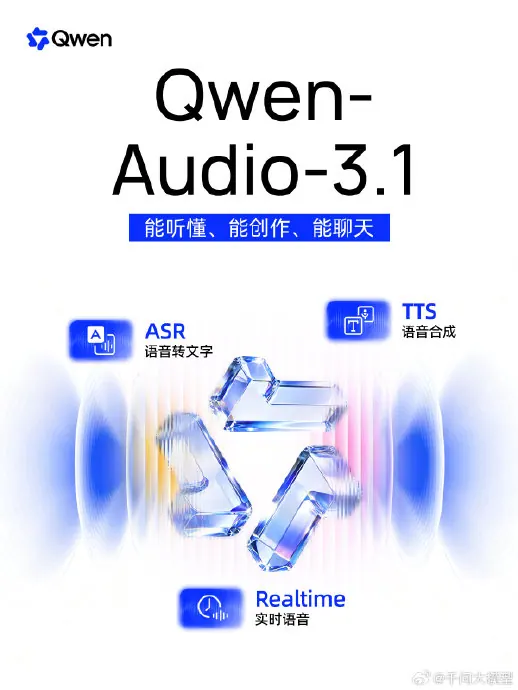 Qwen-Audio-3.1 发布五款模型，贯通转写、声景创作与实时对话的来源配图