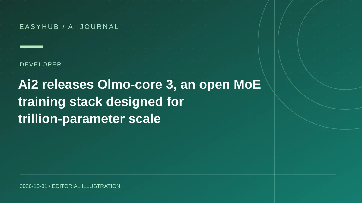 资讯编辑示意图:Ai2 发布 Olmo-core 3:开放 MoE 训练栈扩展到万亿参数级