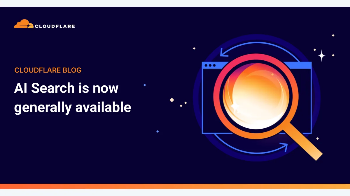 Cloudflare AI Search GA 官方文章主视觉