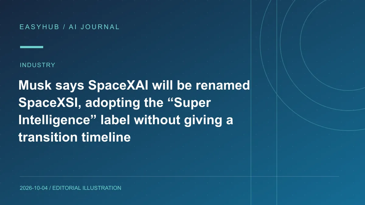 资讯编辑示意图:马斯克称 SpaceXAI 将更名为 SpaceXSI:跟进“Super Intelligence”表述,但尚未给出生效时间