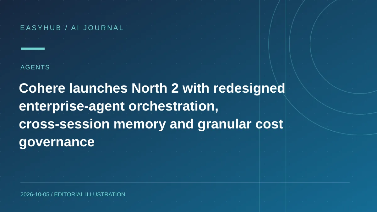 资讯编辑示意图:Cohere 发布 North 2:重做企业 Agent 编排,加入跨会话记忆、可复用自动化与细粒度成本治理