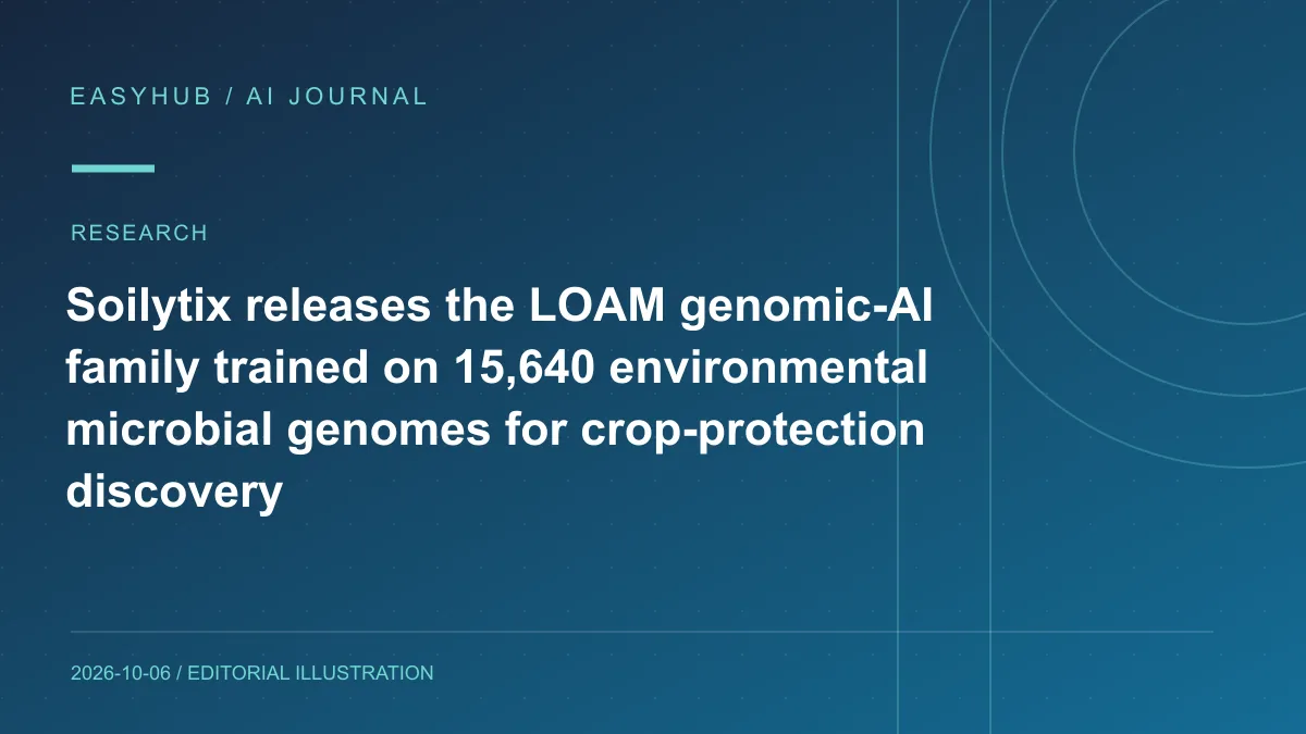 资讯编辑示意图:Soilytix 发布 LOAM 基因组 AI 模型:用 1.56 万个环境微生物基因组训练,面向土壤作物保护候选发现