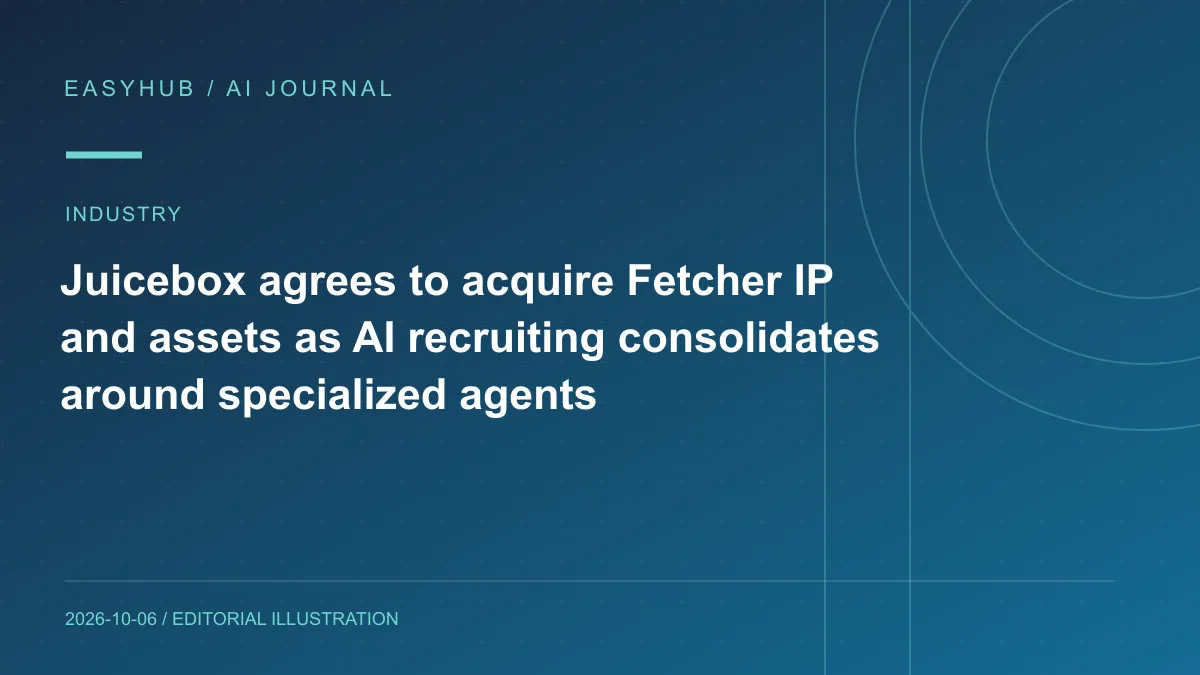 Editorial illustration: Juicebox agrees to acquire Fetcher IP and assets as AI recruiting consolidates around specialized agents