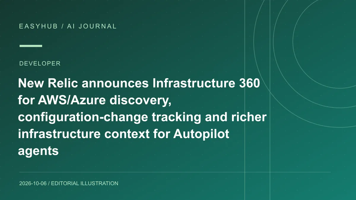 资讯编辑示意图:New Relic 发布 Infrastructure 360:自动发现 AWS/Azure 资源、追踪配置变更并为 Autopilot Agent 提供基础设施上下文