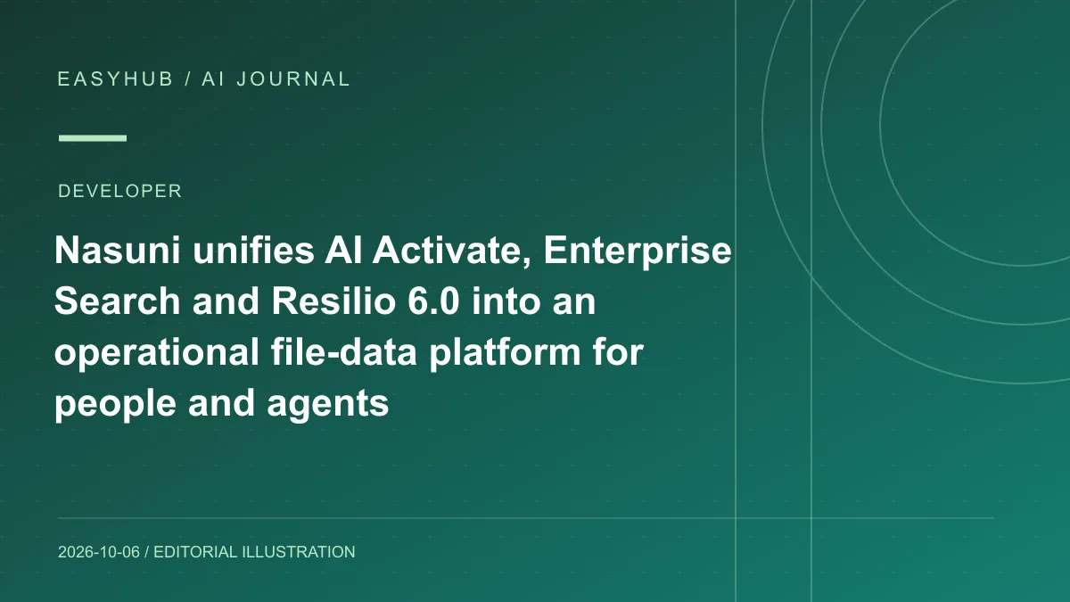资讯编辑示意图:Nasuni 重组 AI 时代文件数据平台:AI Activate 接 MCP,Enterprise Search 与 Resilio 6.0 纳入同一数据底座