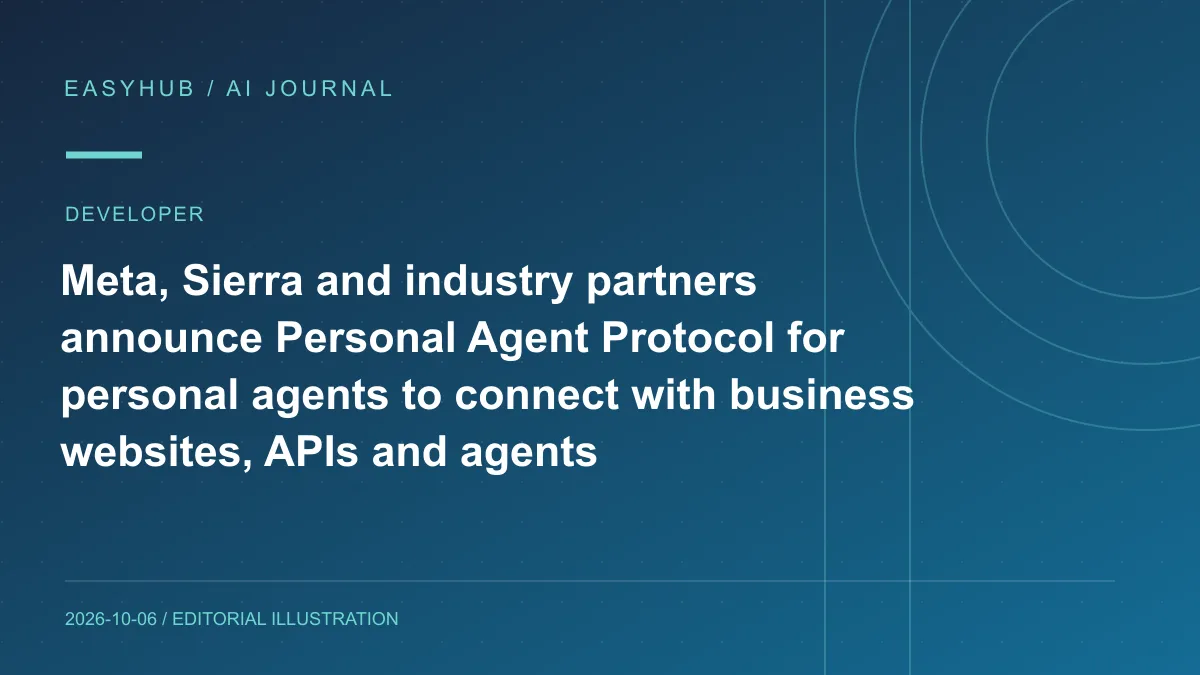 资讯编辑示意图:Meta 与 Sierra 联合多家企业发起 Personal Agent Protocol:为个人 Agent 访问企业网站、API 与 Agent 定义开放连接方式