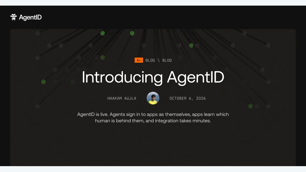 Official AgentID launch artwork