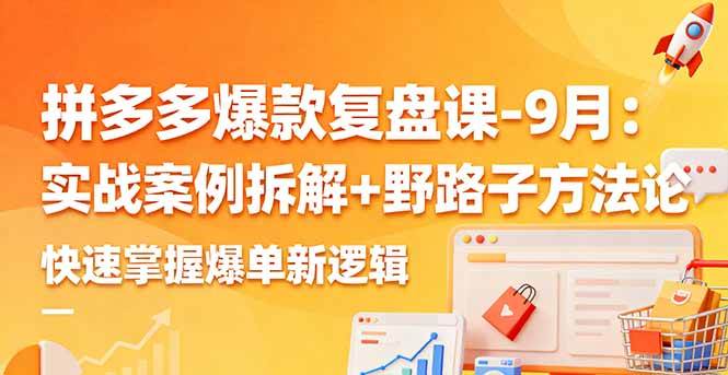（16176期）拼多多爆款复盘课-9月：实战案例拆解+野路子方法论，快速掌握爆单新逻辑-易网创