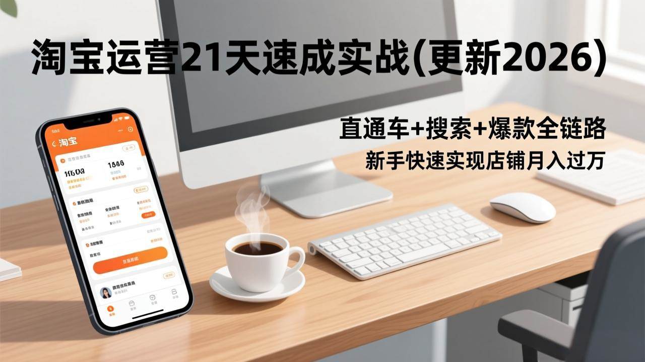 （17806期）淘宝运营21天速成实战(更新3月)，直通车+搜索+爆款全链路，新手快速实现店铺月入过万-易网创