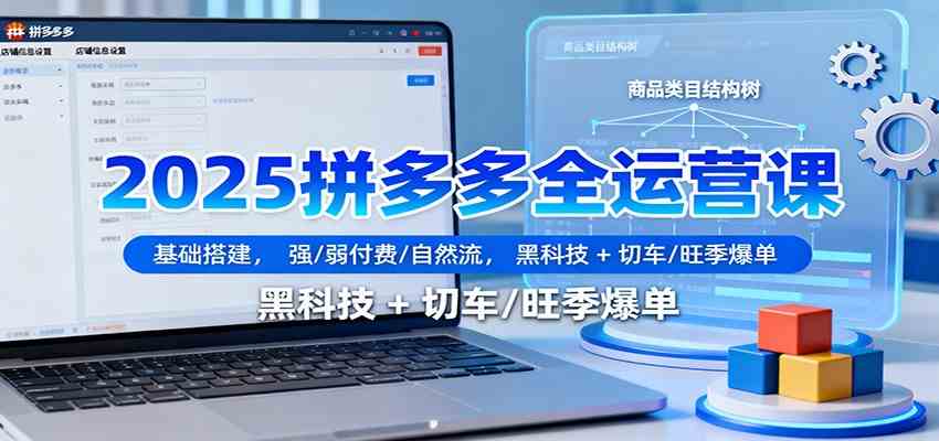 2025拼多多全运营课：基础搭建，强/弱付费/自然流，黑科技 + 切车/旺季爆单-易网创