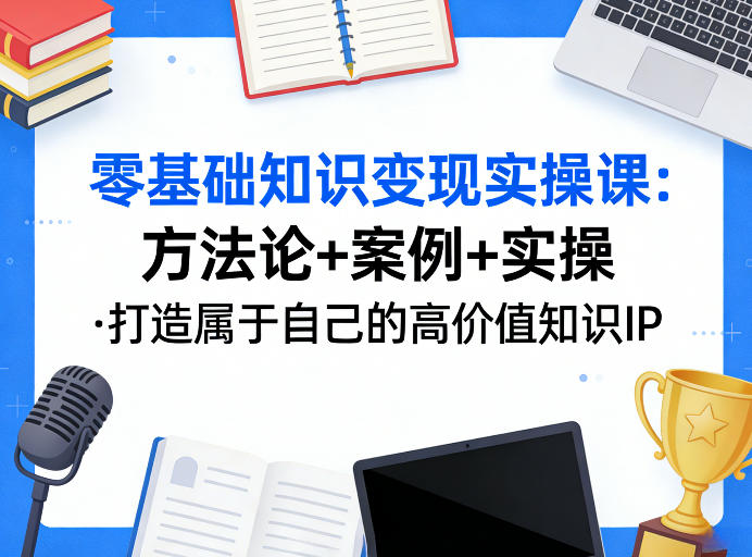 零基础知识变现实操课，方法论+案例+实操，打造属于自己的高价值知识IP-易网创