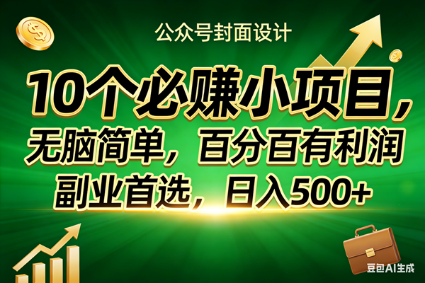 （17694期）10个必赚小项目，无脑简单，百分百有利润，副业首选，日入400+-易网创