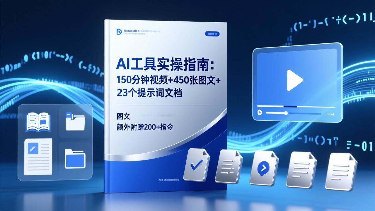（17504期）AI工具实操指南：150分钟视频+450张图文+23个提示词文档，额外附赠200+指令-易网创