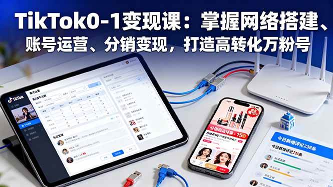 （16334期）TikTok0-1变现课：掌握网络搭建、账号运营、分销变现，打造高转化万粉号-易网创