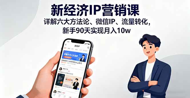 （16194期）新经济IP营销课：详解六大方法论、微信IP、流量转化，新手90天实现月入10w-易网创