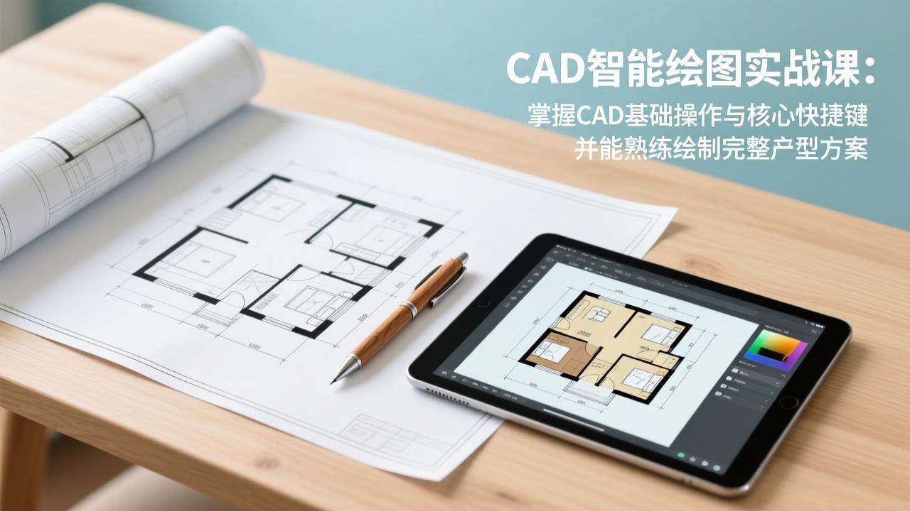 （17348期）CAD智能绘图实战课：掌握CAD基础操作与核心快捷键，并能熟练绘制完整户型方案-易网创
