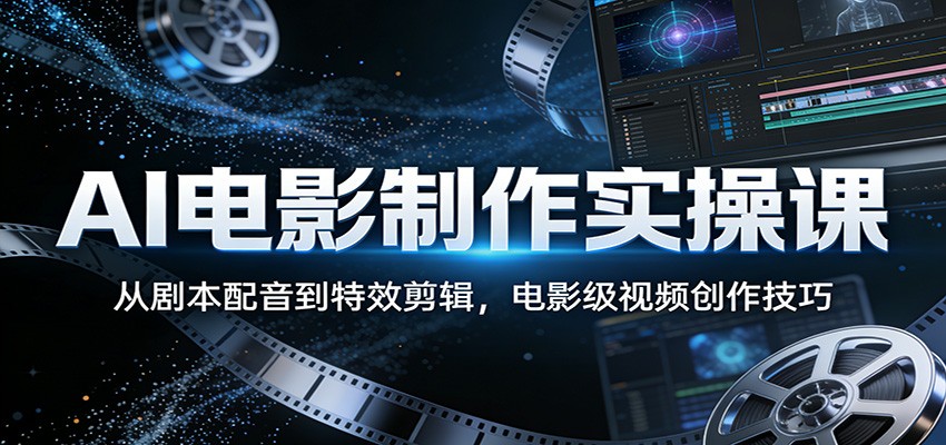 AI电影制作实操课:从剧本配音到特效剪辑,电影级视频创作技巧-易网创