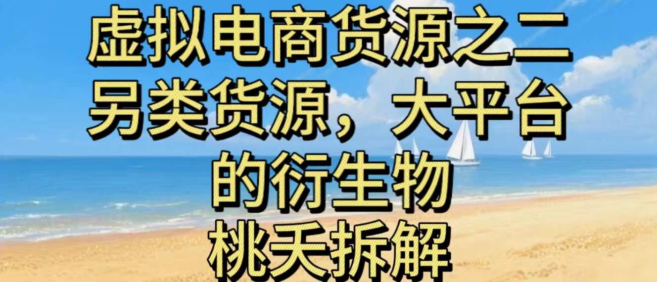 虚拟电商之二—另类的货源，大平台的衍生物-易网创