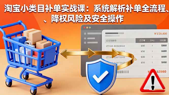 （16239期）淘宝小类目补单实战课：系统解析补单全流程、降权风险及安全操作-易网创