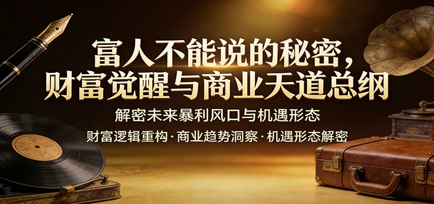 富人不能说的秘密，财富觉醒与商业天道总纲，解密未来暴利风口与机遇形态-易网创