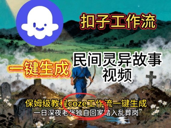 Coze扣子工作流一键生成民间灵异故事视频，保姆级教程搭建教学-易网创
