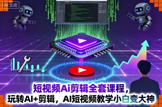 短视频Ai剪辑全套课程，玩转AI+剪辑，AI短视频教学小白变大神-易网创