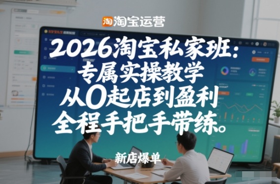 2026淘宝私家班：专属实操教学，从0起店到盈利，全程手把手带练（更新26年3月）-易网创