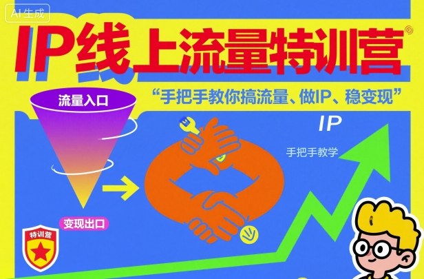IP线上流量特训营，手把手教你搞流量、做IP、稳变现-易网创