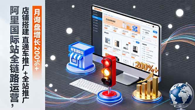 （16311期）阿里国际站全链路运营，店铺搭建+直通车推广+全站推广，月询盘增长200%+-易网创