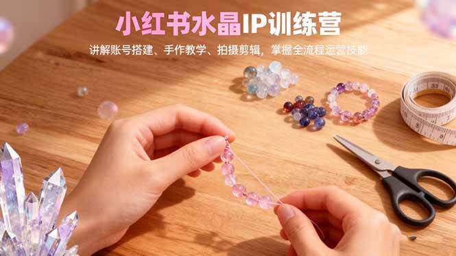 （16475期）小红书水晶IP训练营，讲解账号搭建、手作教学、拍摄剪辑，全流程运营技能-易网创