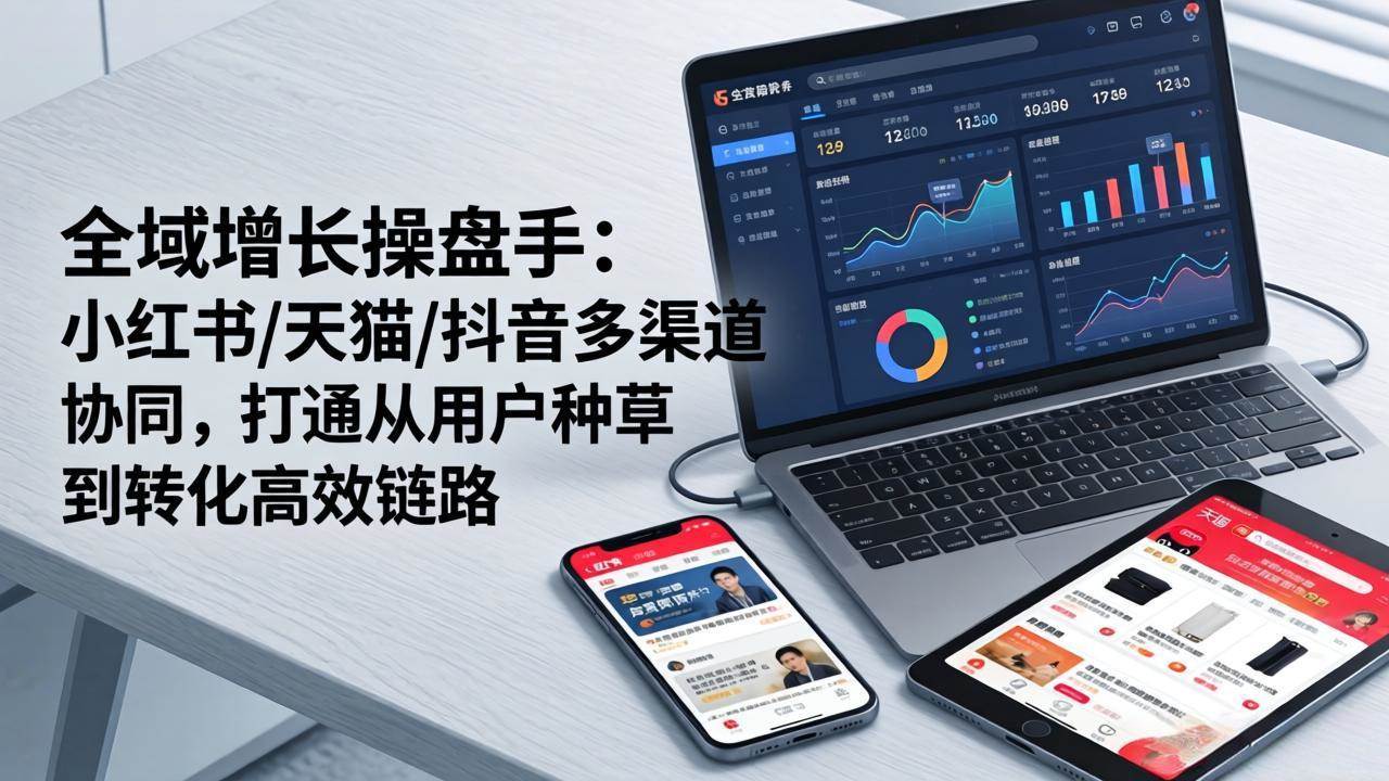 （17605期）全域增长操盘手：小红书/天猫/抖音多渠道协同，打通从用户种草到转化高效链路-易网创