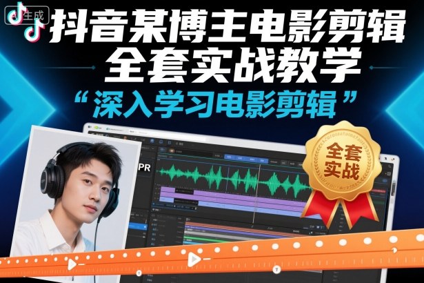 抖音某博主电影剪辑全套实战教学，深入学习电影剪辑-易网创