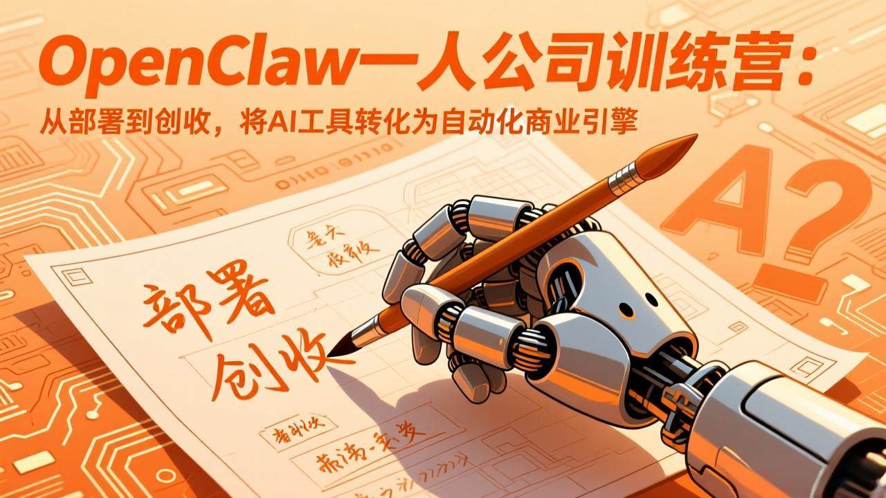 （17540期）OpenClaw一人公司训练营：从部署到创收，将AI工具转化为自动化商业引擎-易网创