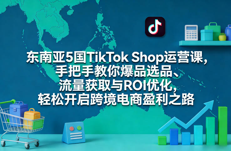 东南亚5国TikTok Shop运营课，手把手教你爆品选品、流量获取与ROI优化，轻松开启跨境电商盈利之路-易网创