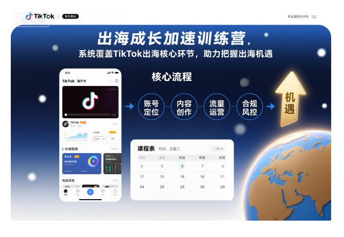出海成长加速训练营，系统覆盖TikTok出海核心环节，助力把握出海机遇（更新）-易网创