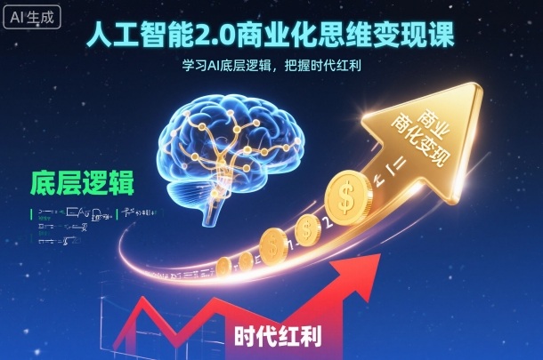 人工智能2.0商业化思维变现课，学习AI底层逻辑，把握时代红利-易网创