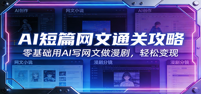 AI短篇网文通关攻略：零基础用AI写网文做漫剧，轻松变现-易网创