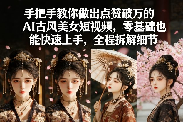 手把手教你做出点赞破万的AI古风美女短视频,零基础也能快速上手,全程拆解细节-易网创