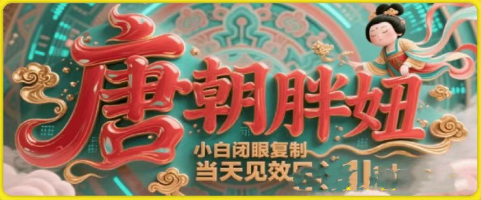 用AI克隆“唐朝胖妞”日更3条，平台疯狂推流，小白闭眼复制，当天见效，日入1k+-易网创