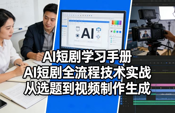 AI短剧学习手册，AI短剧全流程技术实战，从选题到视频制作生成-易网创