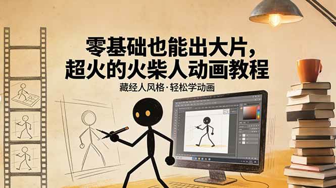 （17464期）零基础也能出大片，超火的火柴人动画教程（藏经人风格）-易网创