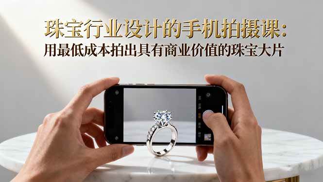 （16385期）珠宝行业设计的手机拍摄课：用最低成本拍出具有商业价值的珠宝大片！-易网创