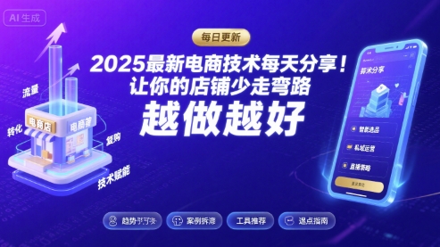 2025最新电商技术每天分享，让你的店铺少走弯路，越做越好(更新11月)-易网创