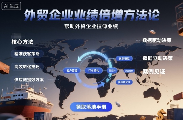 外贸企业业绩倍增方法论，帮助外贸企业拉伸业绩-易网创